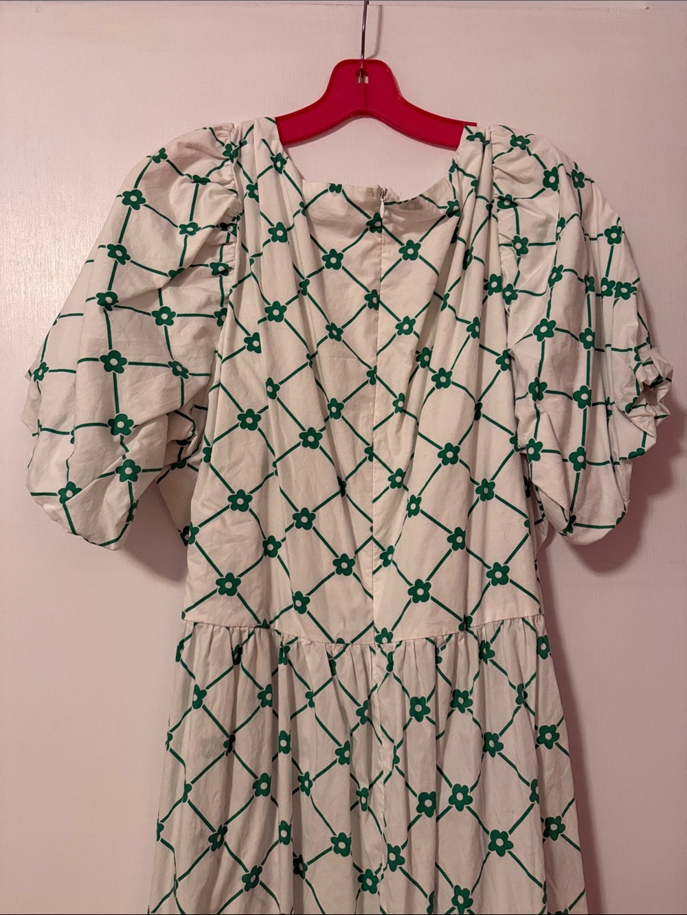 ASOS Curve White Green Floral Trellis Midi Dress Plus 20 Prep Tennis Mod Cotton - Picture 11 of 16